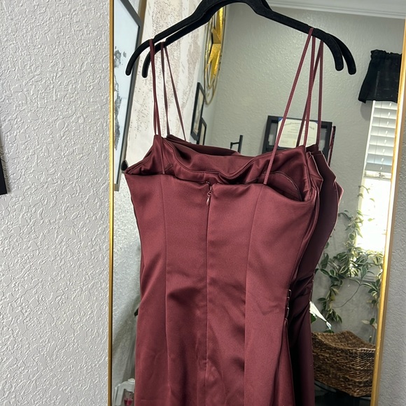 HOUSE OF CB 'Anja' Raisin Satin Corset Midi Dress NWOT - Picture 9 of 11